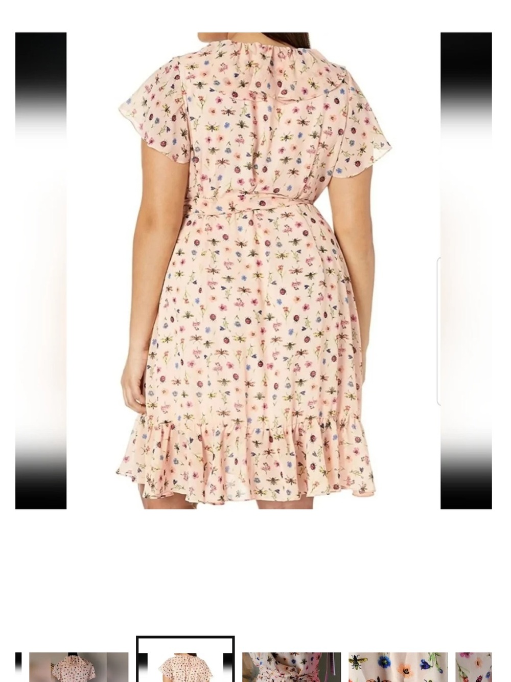 Betsey Johnson Insect Wrap Ruffle Dress - Picture 3 of 6